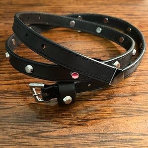 NWT ALLSAINTS BLACK LEATHER STUDDED BELT